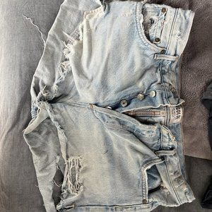 AGOLDE JADEN HIGH RISE SHORTS IN BROKEN – Riptide size 29